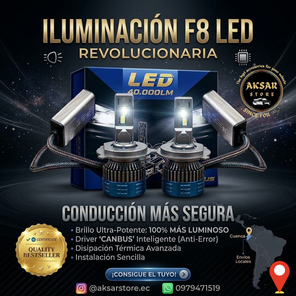 Kit LED F8 Pro • Sistema Inteligente Smart-CANBUS Automotriz