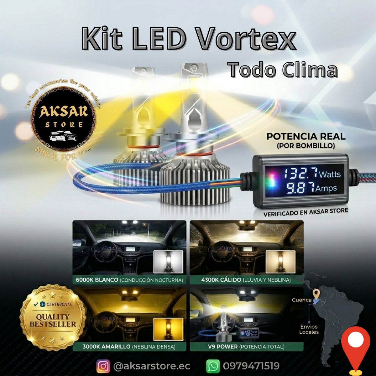 Kit LED Vortex • Multitono Inteligente • Todo Clima